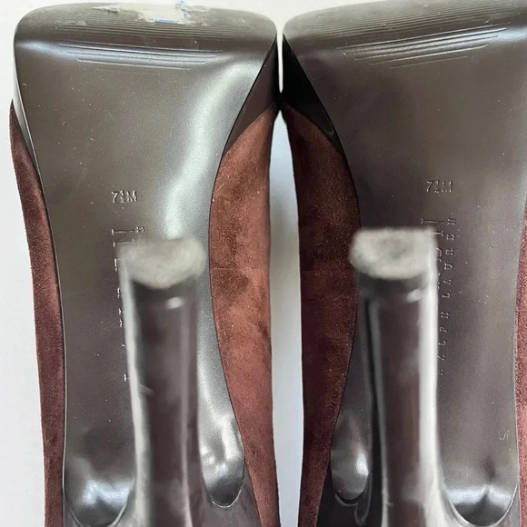 Lauren Ralph Lauren Chocolate Brown Suede Platform Pumps High Heels Size 7.5 - Picture 13 of 15